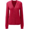 Lands’ End School Uniform Women’s Cotton Modal Button Front Cardigan Sweater(Red)