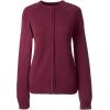 Lands’ End School Uniform Women’s Cotton Modal Zip-Front Cardigan Sweater(Burgundy)