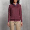 Lands’ End School Uniform Women’s Cotton Modal Zip-Front Cardigan Sweater(Burgundy)