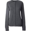 Lands’ End School Uniform Women’s Cotton Modal Zip-Front Cardigan Sweater(Coal Heather)