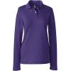Lands’ End School Uniform Women’s Long Sleeve Feminine Fit Interlock Polo Shirt(Deep Purple)