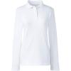 Lands’ End School Uniform Women’s Long Sleeve Feminine Fit Mesh Polo Shirt(White)
