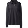 Lands’ End School Uniform Women’s Long Sleeve Interlock Polo Shirt(Black)