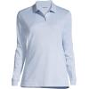 Lands’ End School Uniform Women’s Long Sleeve Interlock Polo Shirt(Blue)