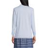 Lands’ End School Uniform Women’s Long Sleeve Interlock Polo Shirt(Blue)