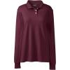 Lands’ End School Uniform Women’s Long Sleeve Interlock Polo Shirt(Burgundy)