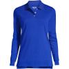Lands’ End School Uniform Women’s Long Sleeve Interlock Polo Shirt(Cobalt)