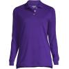 Lands’ End School Uniform Women’s Long Sleeve Interlock Polo Shirt(Deep Purple)