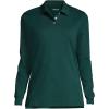 Lands’ End School Uniform Women’s Long Sleeve Interlock Polo Shirt(Evergreen)