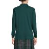 Lands’ End School Uniform Women’s Long Sleeve Interlock Polo Shirt(Evergreen)