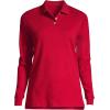 Lands’ End School Uniform Women’s Long Sleeve Interlock Polo Shirt(Red)