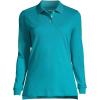 Lands’ End School Uniform Women’s Long Sleeve Interlock Polo Shirt(Teal Breeze)