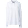 Lands’ End School Uniform Women’s Long Sleeve Interlock Polo Shirt(White)