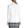 Lands’ End School Uniform Women’s Long Sleeve Interlock Polo Shirt(White)