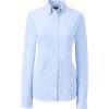 Lands’ End School Uniform Women’s Long Sleeve Oxford Dress Shirt(Blue)