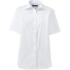 Lands’ End School Uniform Women’s No Gape Short Sleeve Stretch Shirt(Pearl White)