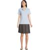 Lands’ End School Uniform Women’s Short Sleeve Feminine Fit Interlock Polo Shirt(Blue)