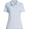 Lands’ End School Uniform Women’s Short Sleeve Feminine Fit Interlock Polo Shirt(Blue)