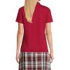 Lands’ End School Uniform Women’s Short Sleeve Feminine Fit Interlock Polo Shirt(Garnet)