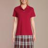 Lands’ End School Uniform Women’s Short Sleeve Feminine Fit Interlock Polo Shirt(Garnet)
