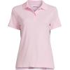 Lands’ End School Uniform Women’s Short Sleeve Feminine Fit Interlock Polo Shirt(Ice Pink)