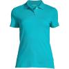 Lands’ End School Uniform Women’s Short Sleeve Feminine Fit Interlock Polo Shirt(Teal Breeze)