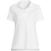 Lands’ End School Uniform Women’s Short Sleeve Feminine Fit Interlock Polo Shirt(White)