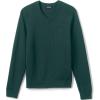 Lands’ End School Uniform Young Men’s Cotton Modal V-Neck Sweater(Evergreen)
