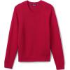 Lands’ End School Uniform Young Men’s Cotton Modal V-Neck Sweater(Red)