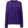 Lands’ End School Uniform Young Women’s Cotton Modal Cardigan Sweater(Deep Purple)