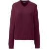 Lands’ End School Uniform Young Women’s Cotton Modal V-Neck Sweater(Burgundy)