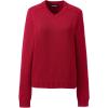 Lands’ End School Uniform Young Women’s Cotton Modal V-Neck Sweater(Red)