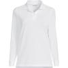 Lands’ End School Uniform Young Women’s Long Sleeve Mesh Polo Shirt(White)