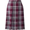 Lands’ End School Uniform Young Women’s Plaid Box Pleat Skirt Top of The Knee(Burgundy/Gray Plaid)