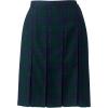 Lands’ End School Uniform Young Women’s Plaid Box Pleat Skirt Top of The Knee(Classic Navy/Evergreen Plaid)