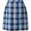 Lands’ End School Uniform Young Women’s Plaid Box Pleat Skirt Top of The Knee(Clear Blue Plaid)