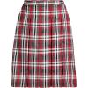 Lands’ End School Uniform Young Women’s Plaid Box Pleat Skirt Top of The Knee(Red/Graphite Plaid)