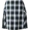 Lands’ End School Uniform Young Women’s Side Pleat Plaid Skort Above The Knee(White Plaid)