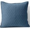 Lands’ End Solid Diamond Double Voile Sham White Standard(Bering Sea Blue)