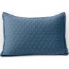 Lands’ End Solid Diamond Double Voile Sham White Standard(Bering Sea Blue)