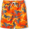 Lands’ End B Swim Trunks Bright Orange Camo Kids XXS