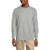 Lands’ End Essentials Men’s Long-Sleeve Soft Cotton T-Shirt – Relaxed Easy Fit(Gray Heather)