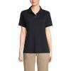 Lands’ End Essentials Women’s Short Sleeve All Day Comfort Polo Shirt – 100% Cotton Won’t Shrink Pill Fade(Black)