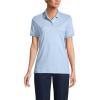 Lands’ End Essentials Women’s Short Sleeve All Day Comfort Polo Shirt – 100% Cotton Won’t Shrink Pill Fade(Blue)