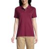 Lands’ End Essentials Women’s Short Sleeve All Day Comfort Polo Shirt – 100% Cotton Won’t Shrink Pill Fade(Burgundy)