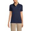 Lands’ End Essentials Women’s Short Sleeve All Day Comfort Polo Shirt – 100% Cotton Won’t Shrink Pill Fade(Classic Navy)