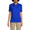 Lands’ End Essentials Women’s Short Sleeve All Day Comfort Polo Shirt – 100% Cotton Won’t Shrink Pill Fade(Cobalt)