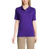 Lands’ End Essentials Women’s Short Sleeve All Day Comfort Polo Shirt – 100% Cotton Won’t Shrink Pill Fade(Deep Purple)