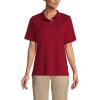 Lands’ End Essentials Women’s Short Sleeve All Day Comfort Polo Shirt – 100% Cotton Won’t Shrink Pill Fade(Garnet)