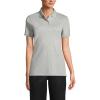 Lands’ End Essentials Women’s Short Sleeve All Day Comfort Polo Shirt – 100% Cotton Won’t Shrink Pill Fade(Gray Heather)
